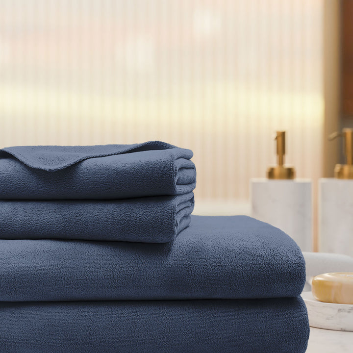 Blue Color Microfiber Towel Gift Set with 450 GSM ( Superior quality, Highly absorbent, Luxurious Soft, Ultra Soft etc) 