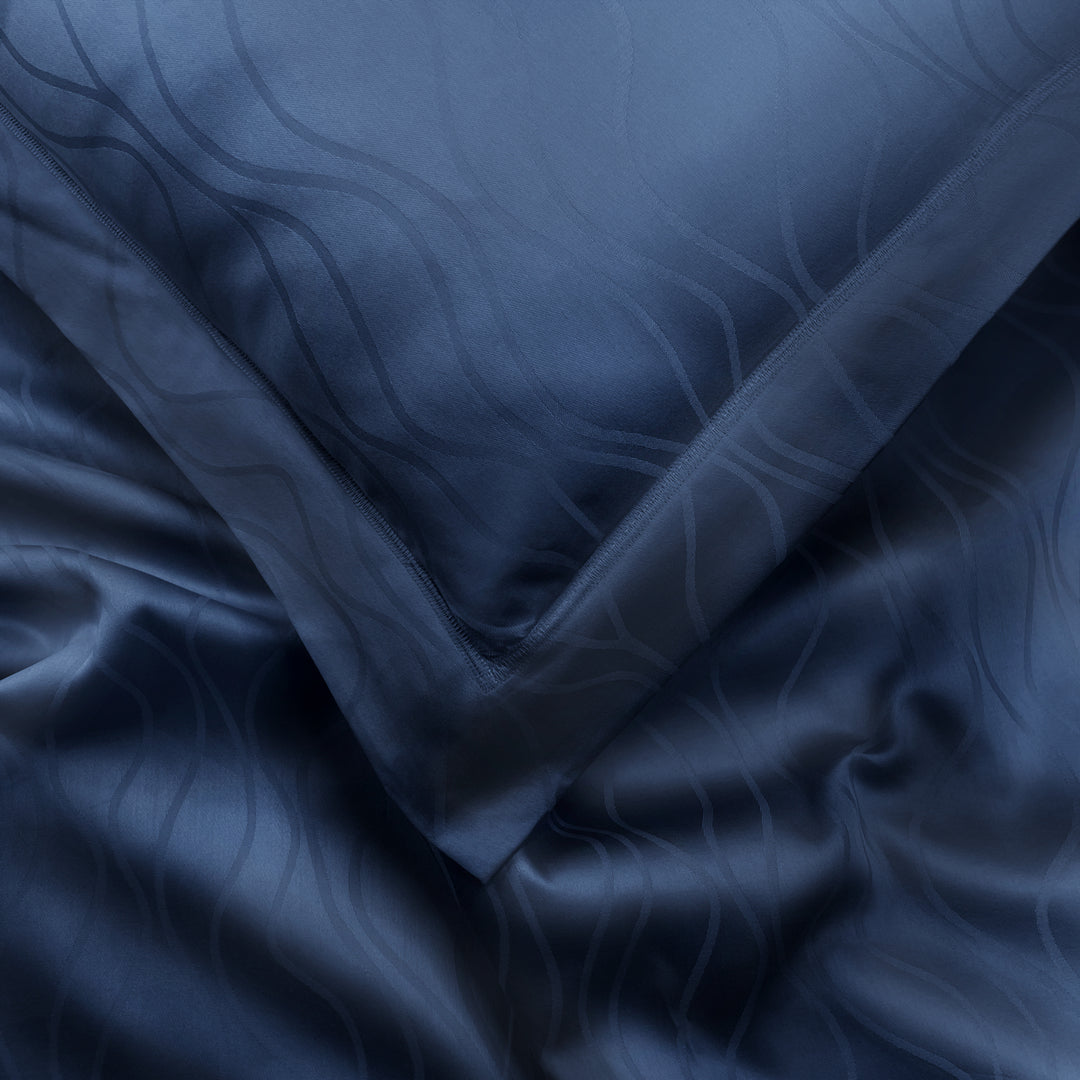 Artemis Italian Jacquard Weave Sateen Cotton Bedsheet- 400 TC (Wave Design)