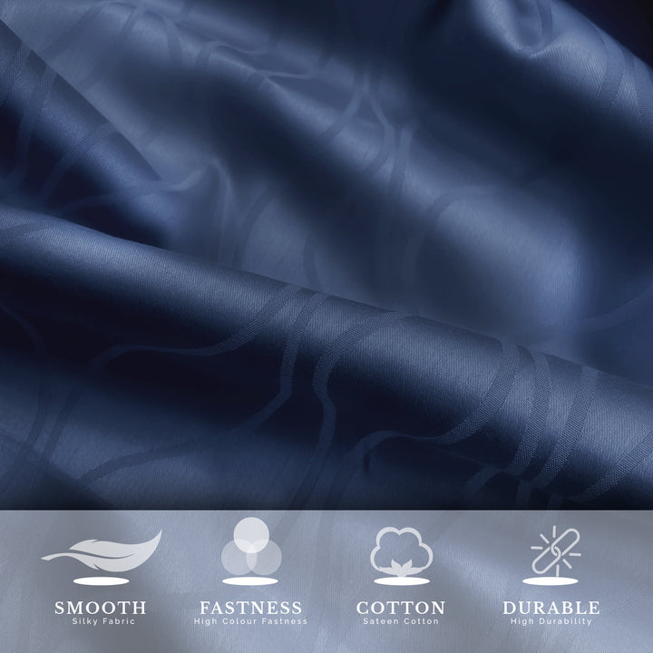 Artemis Italian Jacquard Weave Sateen Cotton Bedsheet- 400 TC (Wave Design)