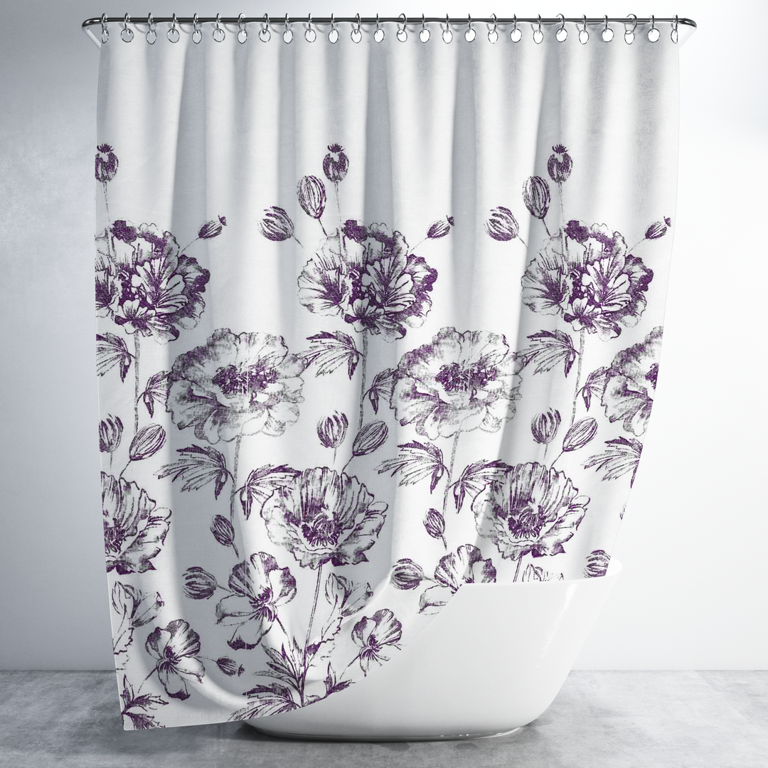 100% Waterproof Printed Polyester Shower Curtain 