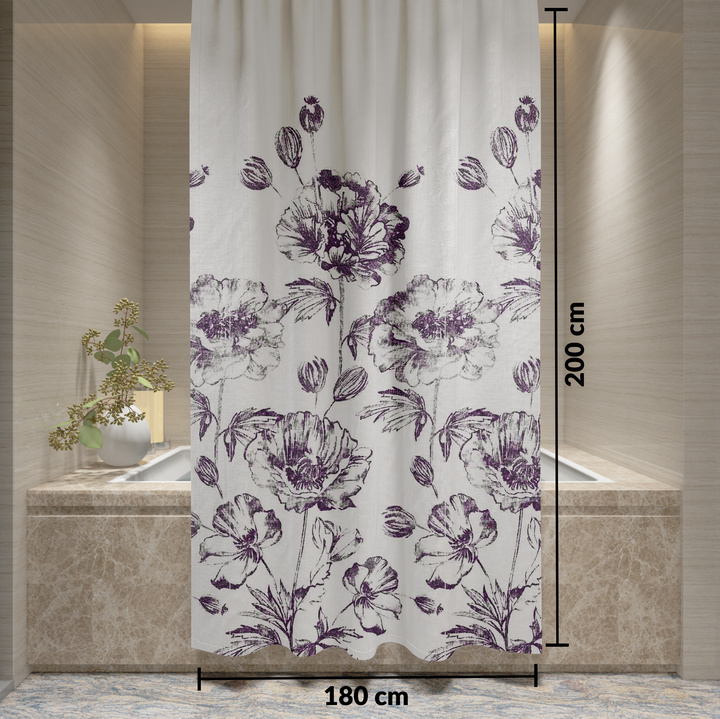 100% Waterproof Printed Polyester Shower Curtain 