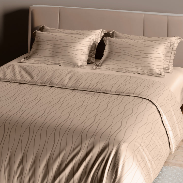 Artemis Italian Jacquard Weave Sateen Cotton Bedsheet- 400 TC (Wave Design)