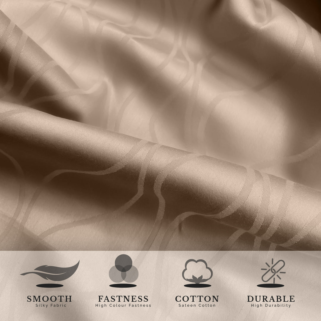 Artemis Italian Jacquard Weave Sateen Cotton Bedsheet- 400 TC (Wave Design)