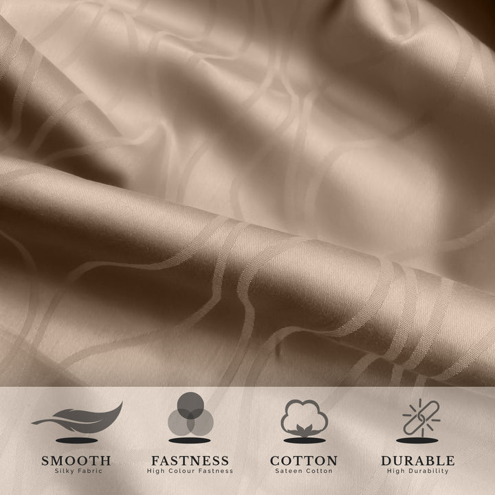 Artemis Italian Jacquard Weave Sateen Cotton Bedsheet- 400 TC (Wave Design)