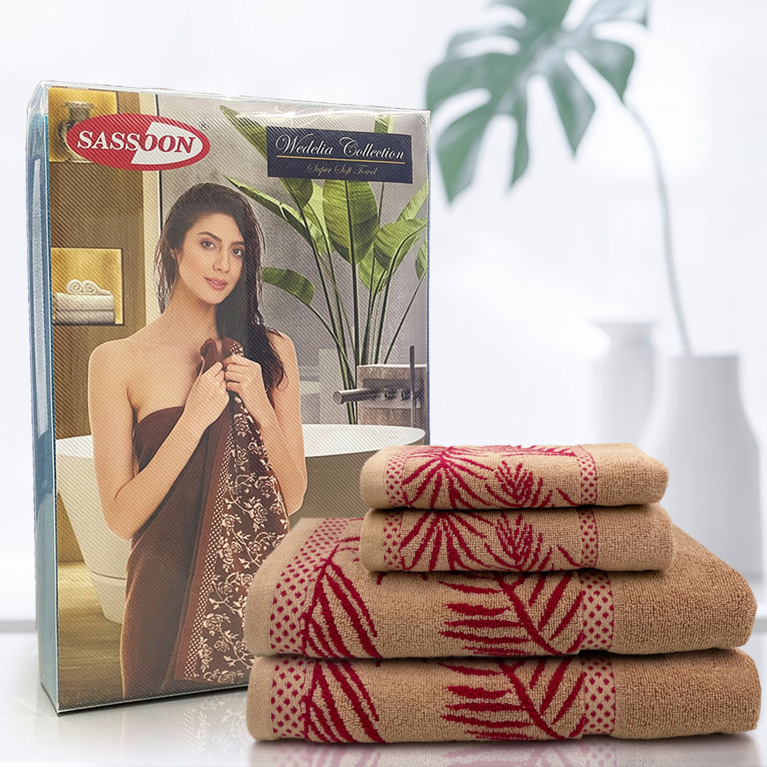 Beige Color Super Soft Zero Twist 100% Cotton Towel Set with 380 GSM ( 100% Cotton, Zero-Twist Fabric, Protection Against Mircrobial Allergies, Highly Absorbent, Lint and Fade Resistant)