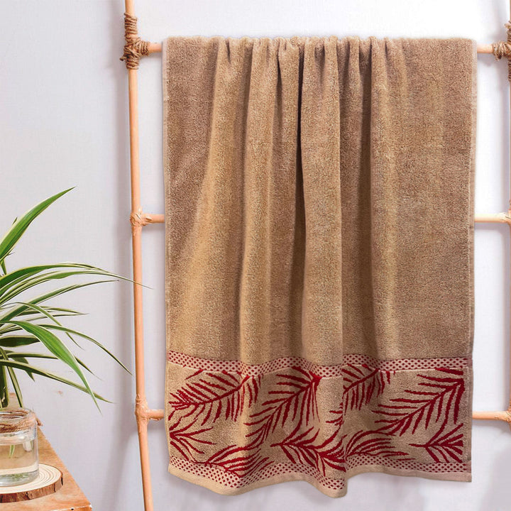 Beige Color Super Soft Zero Twist 100% Cotton Towel with 380 GSM ( 100% Cotton, Zero-Twist Fabric, Protection Against Mircrobial Allergies, Highly Absorbent, Lint and Fade Resistant)