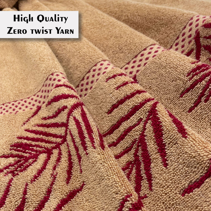 Beige Color Super Soft Zero Twist 100% Cotton Towel with 380 GSM ( 100% Cotton, Zero-Twist Fabric, Protection Against Mircrobial Allergies, Highly Absorbent, Lint and Fade Resistant)