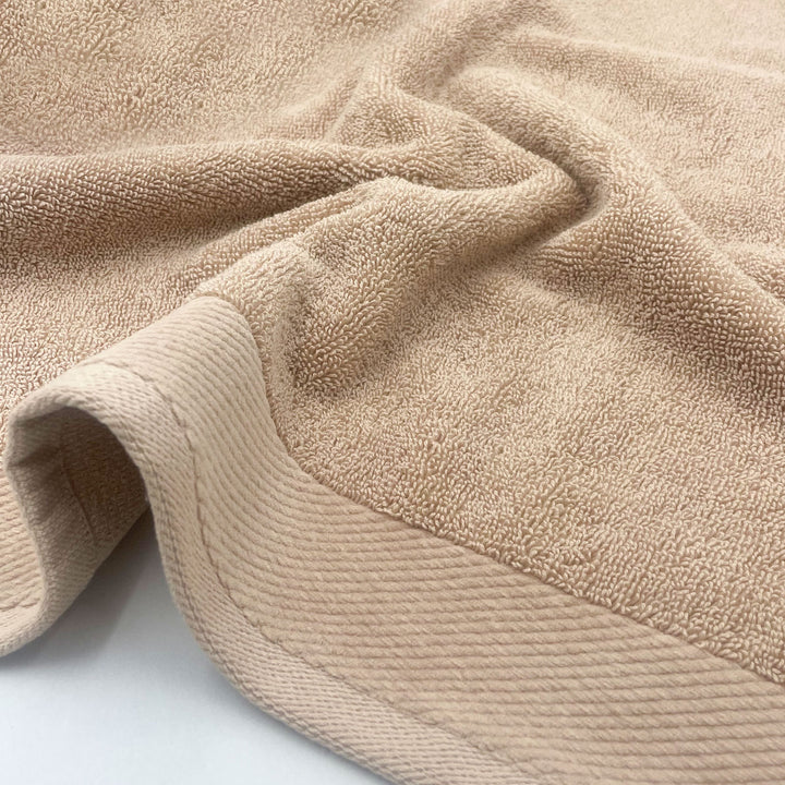 Beige Color Combed Cotton Towel with 650 GSM ( Premium Combed Cotton, High Absorbency, Durable and Long Lasting, Machine Washable)