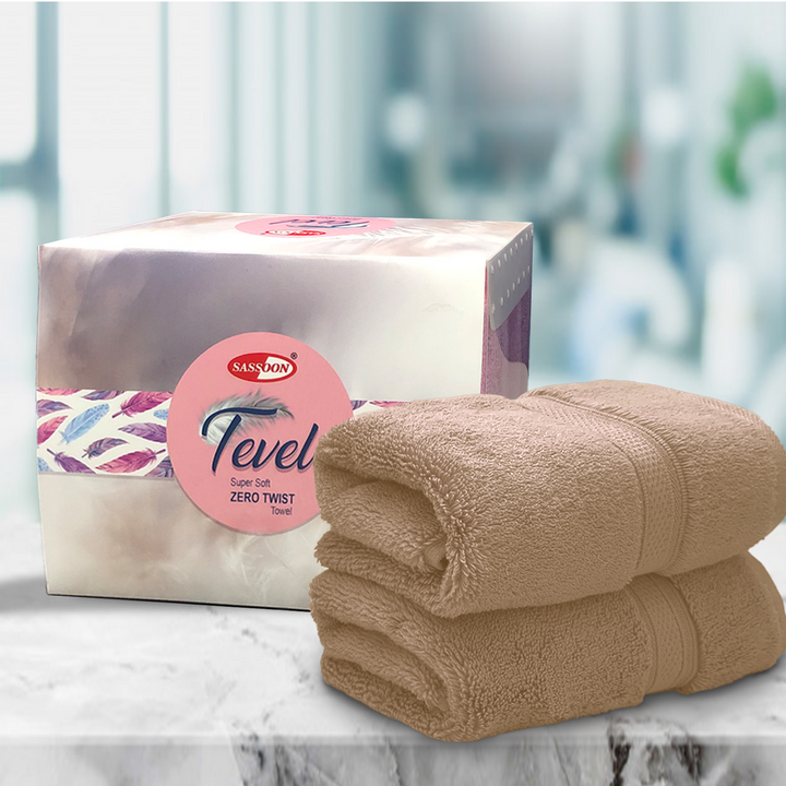 Beige Color Super Soft Zero Twist 100% Cotton Hand Towel with 700 GSM ( 100% Cotton, Zero-Twist Fabric, Protection Against Microbial Allergies, Highly Absorbent, Lint and Fade Resistant) 