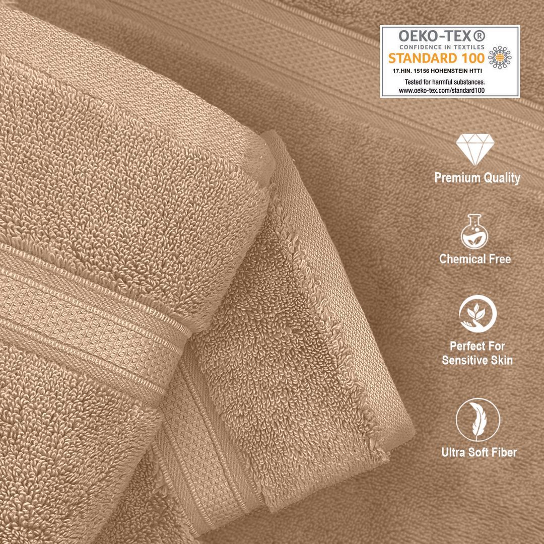 Beige Color Super Soft Zero Twist 100% Cotton Towel with 700 GSM ( 100% Cotton, Zero-Twist Fabric, Protection Against Microbial Allergies, Highly Absorbent, Lint and Fade Resistant) 