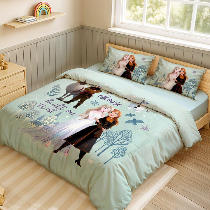 Disney Frozen Sisters Digital Printed 300TC Cotton Bedsheet