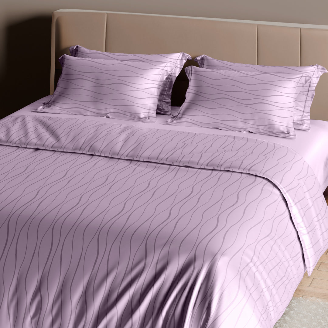 Artemis Italian Jacquard Weave Sateen Cotton Bedsheet- 400 TC (Wave Design)