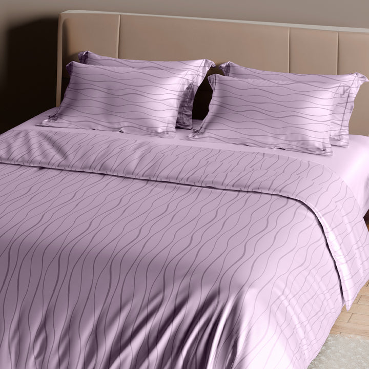 Artemis Italian Jacquard Weave Sateen Cotton Bedsheet- 400 TC (Wave Design)