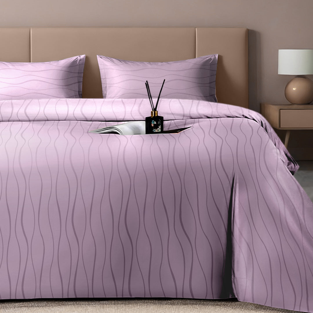 Artemis Italian Jacquard Weave Sateen Cotton Bedsheet- 400 TC (Wave Design)