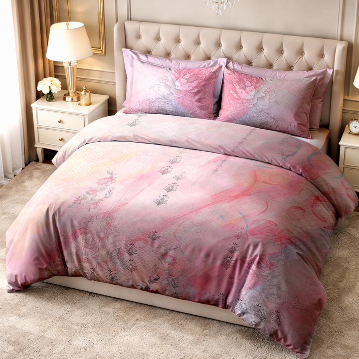 Wedelia Super King Digital Printed Bedsheet - 500 TC