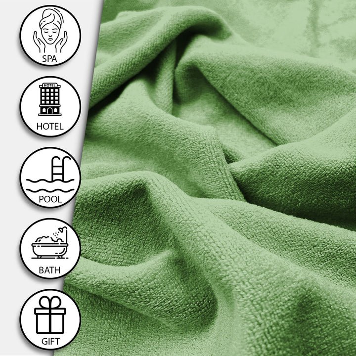 Green Color Ultra Soft microfiber Towel with 450 GSM (Ultra-soft microfiber, 450 GSM, Superior quality, Highly Absorbent, Luxuriously Soft, Wide usage range, Lint resistant, Multiple Size Variations)