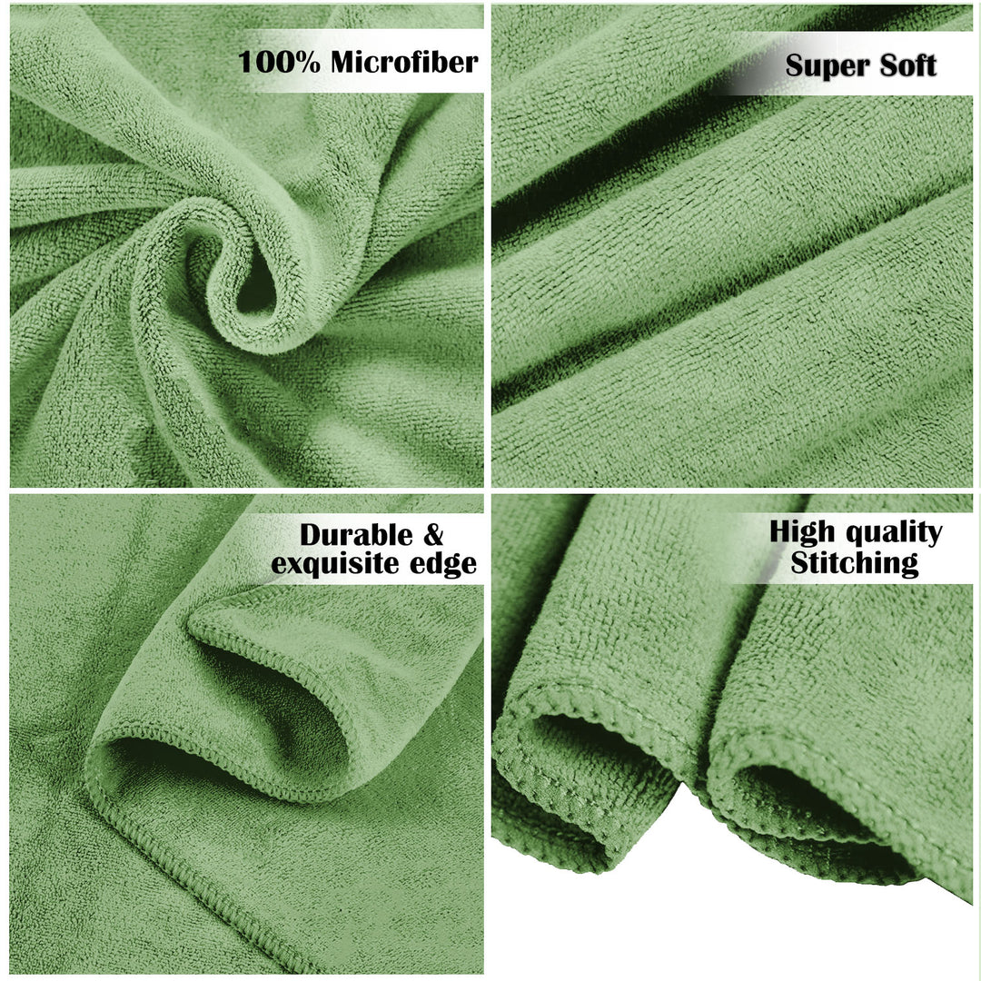Green Color Microfiber Towel Gift Set with 450 GSM ( Superior quality, Highly absorbent, Luxurious Soft, Ultra Soft etc) 