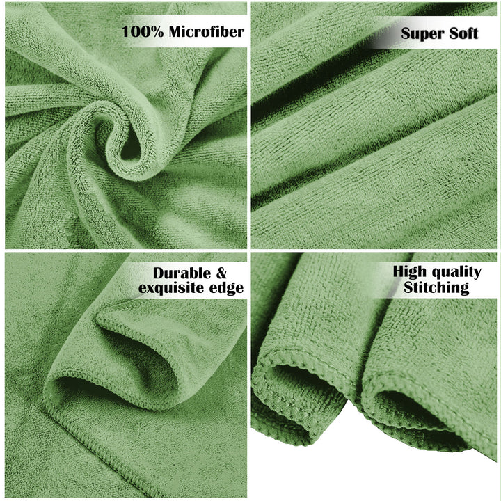 Green Color Ultra Soft microfiber Towel with 450 GSM (Ultra-soft microfiber, 450 GSM, Superior quality, Highly Absorbent, Luxuriously Soft, Wide usage range, Lint resistant, Multiple Size Variations)