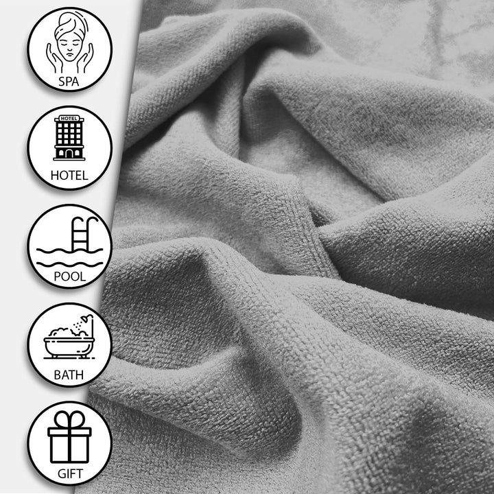 Grey Color Microfiber Towel Gift Set with 450 GSM ( Superior quality, Highly absorbent, Luxurious Soft, Ultra Soft etc) 