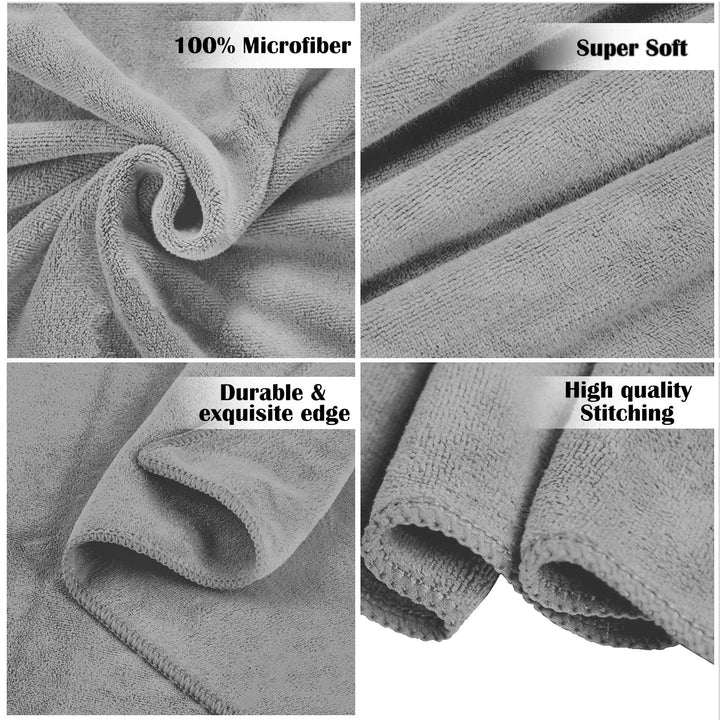 Grey Color Ultra Soft microfiber Towel with 450 GSM (Ultra-soft microfiber, 450 GSM, Superior quality, Highly Absorbent, Luxuriously Soft, Wide usage range, Lint resistant, Multiple Size Variations)