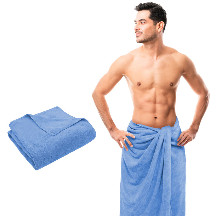 Blue Color Ultra Soft microfiber Towel with 450 GSM (Ultra-soft microfiber, 450 GSM, Superior quality, Highly Absorbent, Luxuriously Soft, Wide usage range, Lint resistant, Multiple Size Variations)