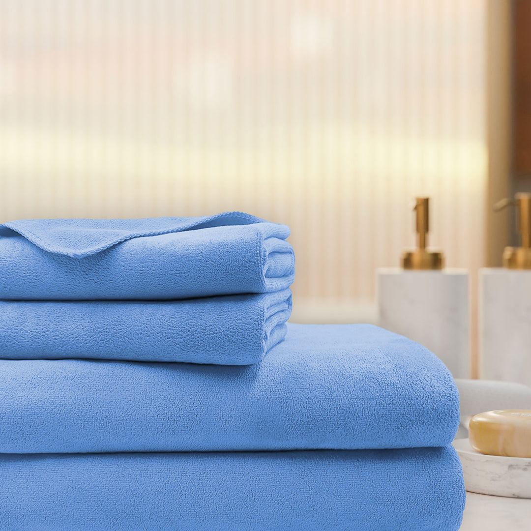 Blue Color Microfiber Towel Gift Set with 450 GSM ( Superior quality, Highly absorbent, Luxurious Soft, Ultra Soft etc) 