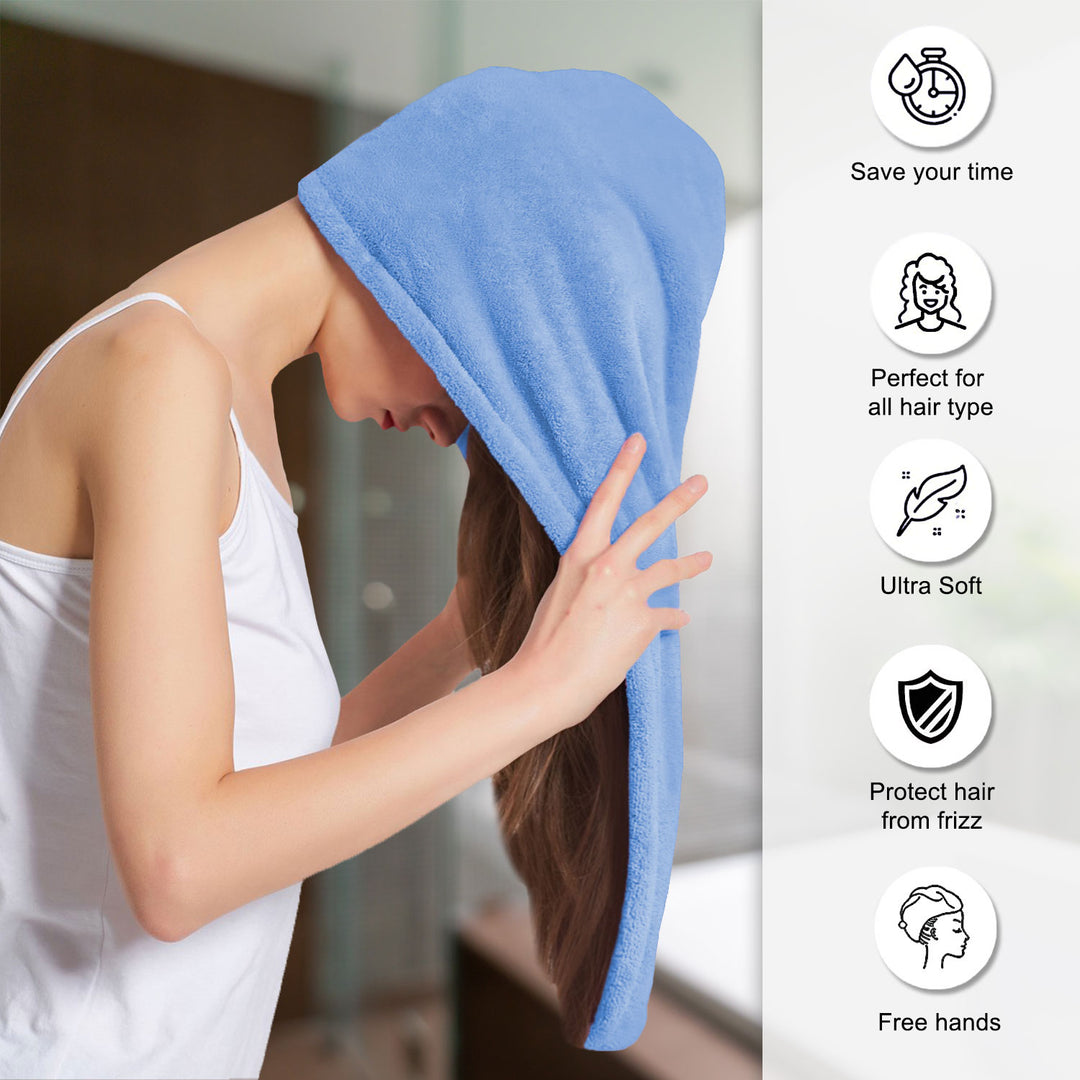 Features of ultra absorbent microfiber hair wrap Towel 