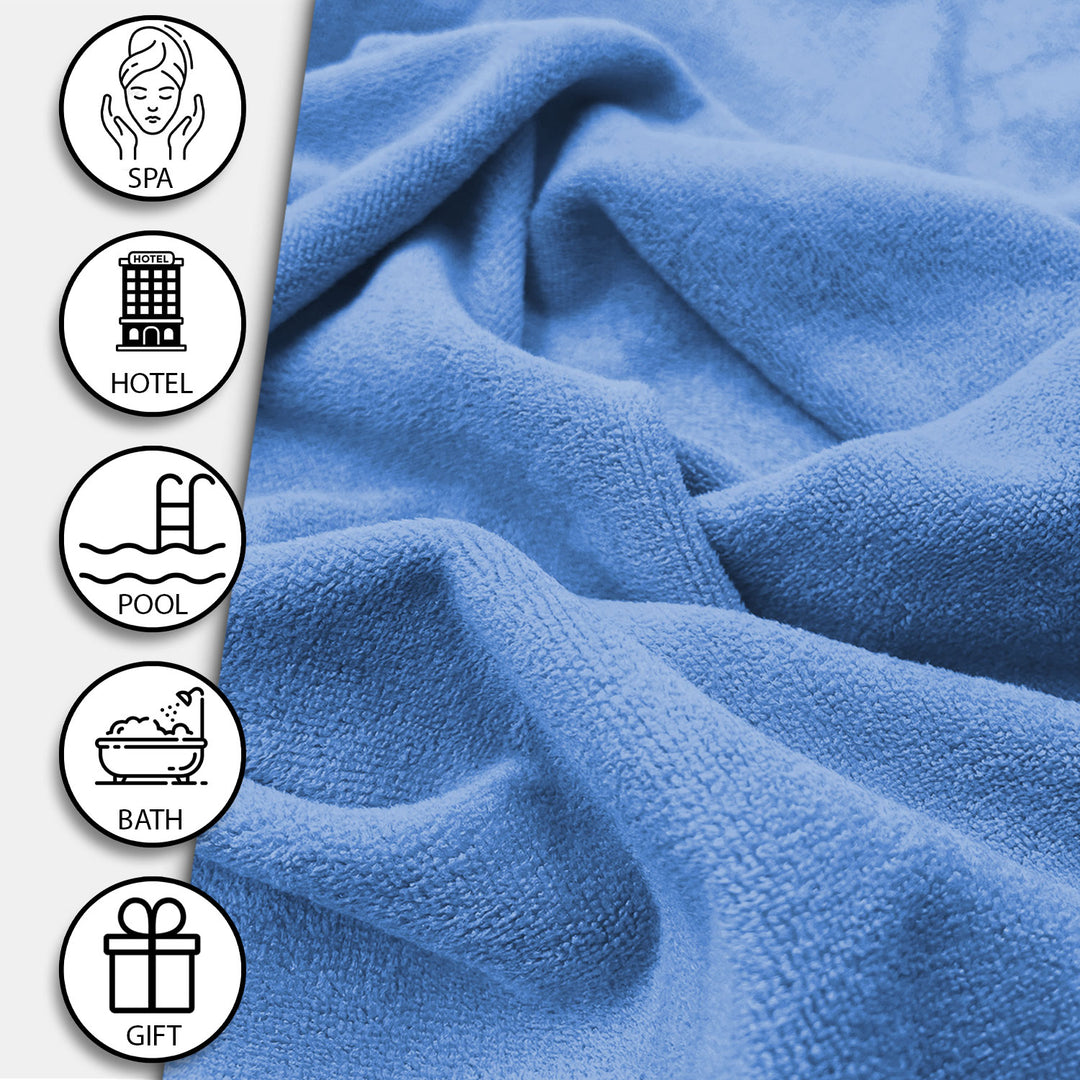 Blue Color Ultra Soft microfiber Towel with 450 GSM (Ultra-soft microfiber, 450 GSM, Superior quality, Highly Absorbent, Luxuriously Soft, Wide usage range, Lint resistant, Multiple Size Variations)