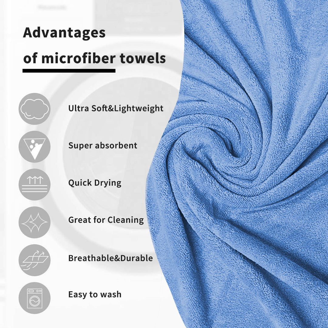 Blue Color Ultra Soft microfiber Towel with 450 GSM (Ultra-soft microfiber, 450 GSM, Superior quality, Highly Absorbent, Luxuriously Soft, Wide usage range, Lint resistant, Multiple Size Variations)