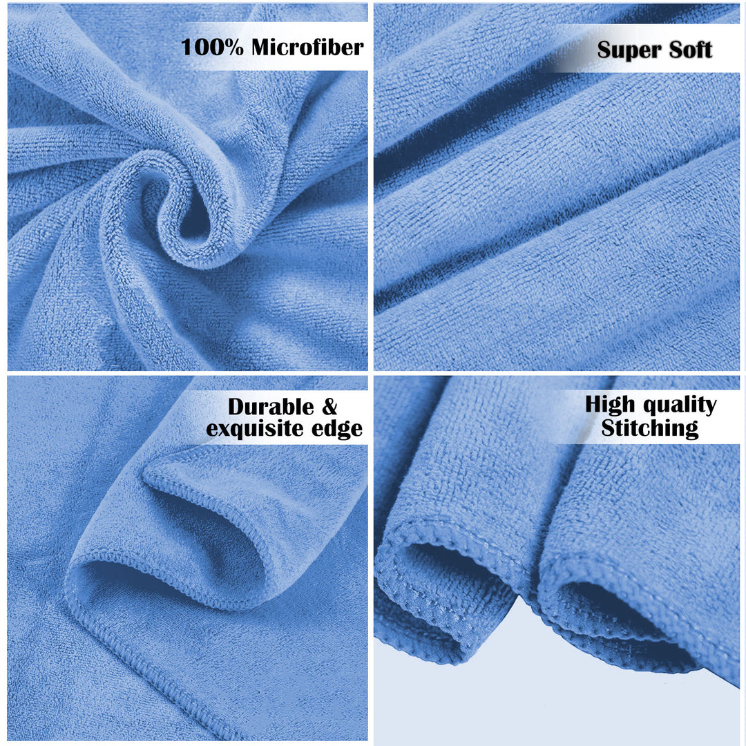 Blue Color Ultra Soft microfiber Towel with 450 GSM (Ultra-soft microfiber, 450 GSM, Superior quality, Highly Absorbent, Luxuriously Soft, Wide usage range, Lint resistant, Multiple Size Variations)