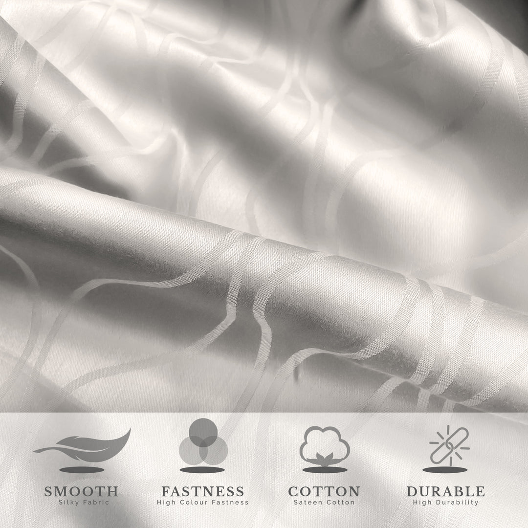 Artemis Italian Jacquard Weave Sateen Cotton Bedsheet- 400 TC (Wave Design)
