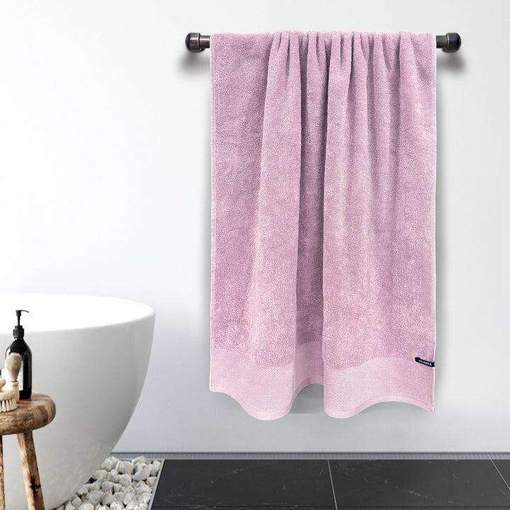 Pink Color Combed Cotton Towel with 650 GSM ( Premium Combed Cotton, High Absorbency, Durable and Long Lasting, Machine Washable)