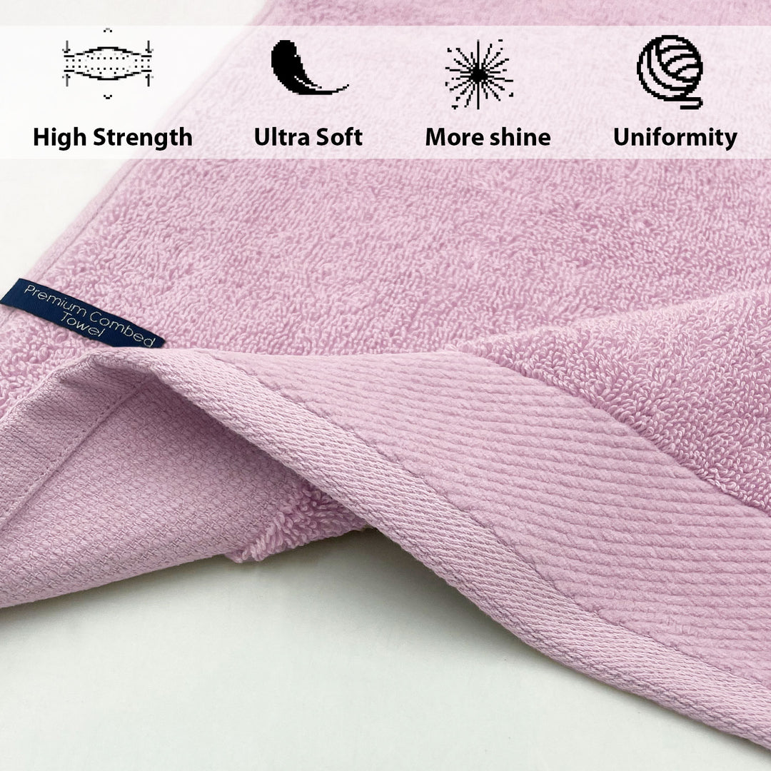 Pink Color Combed Cotton Towel with 650 GSM ( Premium Combed Cotton, High Absorbency, Durable and Long Lasting, Machine Washable)