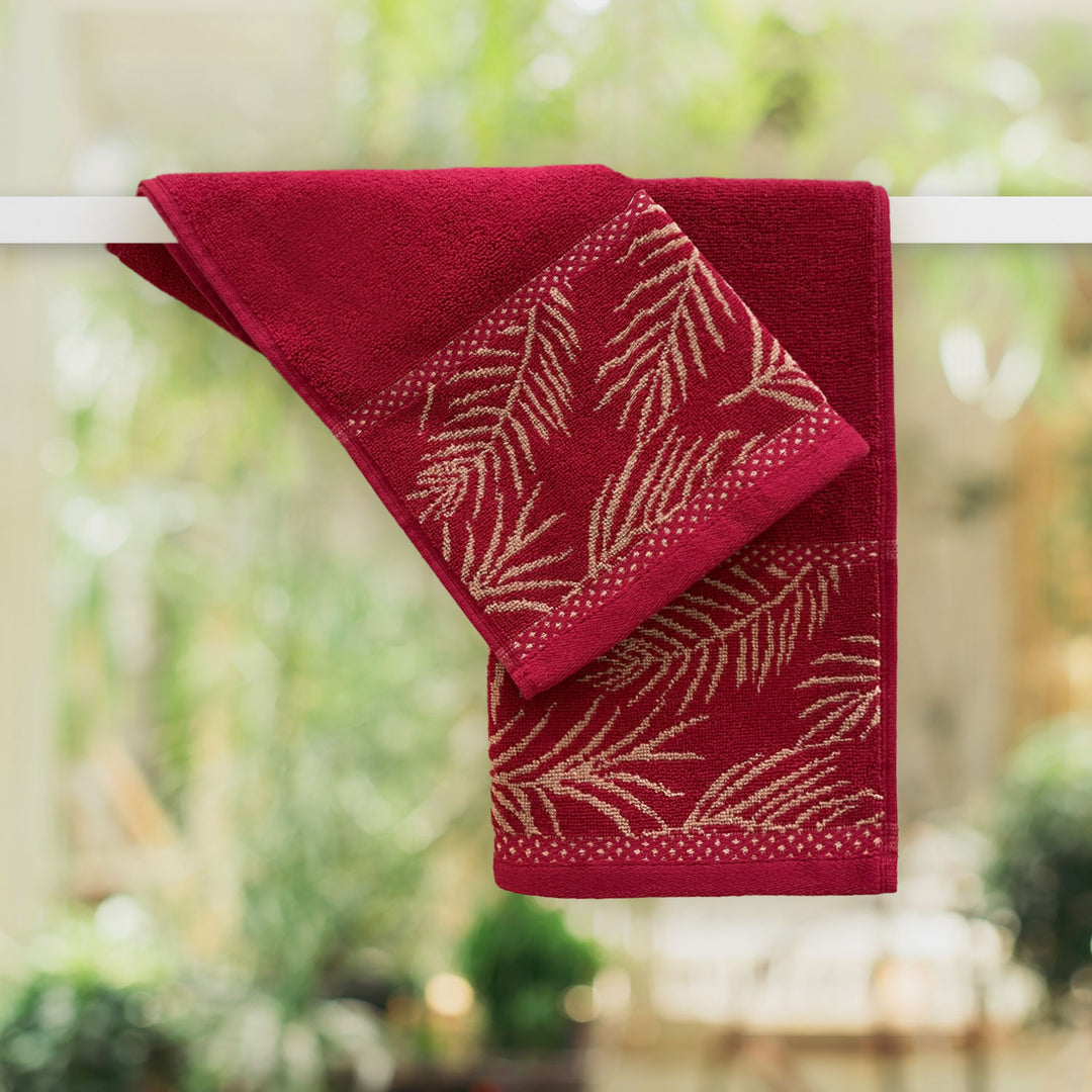 Dark Red Color Super Soft Zero Twist 100% Cotton Hand Towel with 380 GSM ( 100% Cotton, Zero-Twist Fabric, Protection Against Mircrobial Allergies, Highly Absorbent, Lint and Fade Resistant)