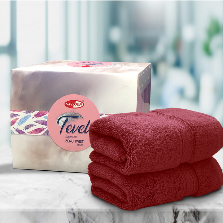 Red Color Super Soft Zero Twist 100% Cotton Hand Towel with 700 GSM ( 100% Cotton, Zero-Twist Fabric, Protection Against Microbial Allergies, Highly Absorbent, Lint and Fade Resistant) 