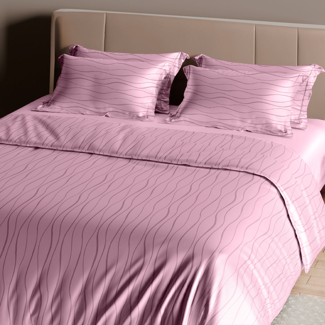 Artemis Italian Jacquard Weave Sateen Cotton Bedsheet- 400 TC (Wave Design)