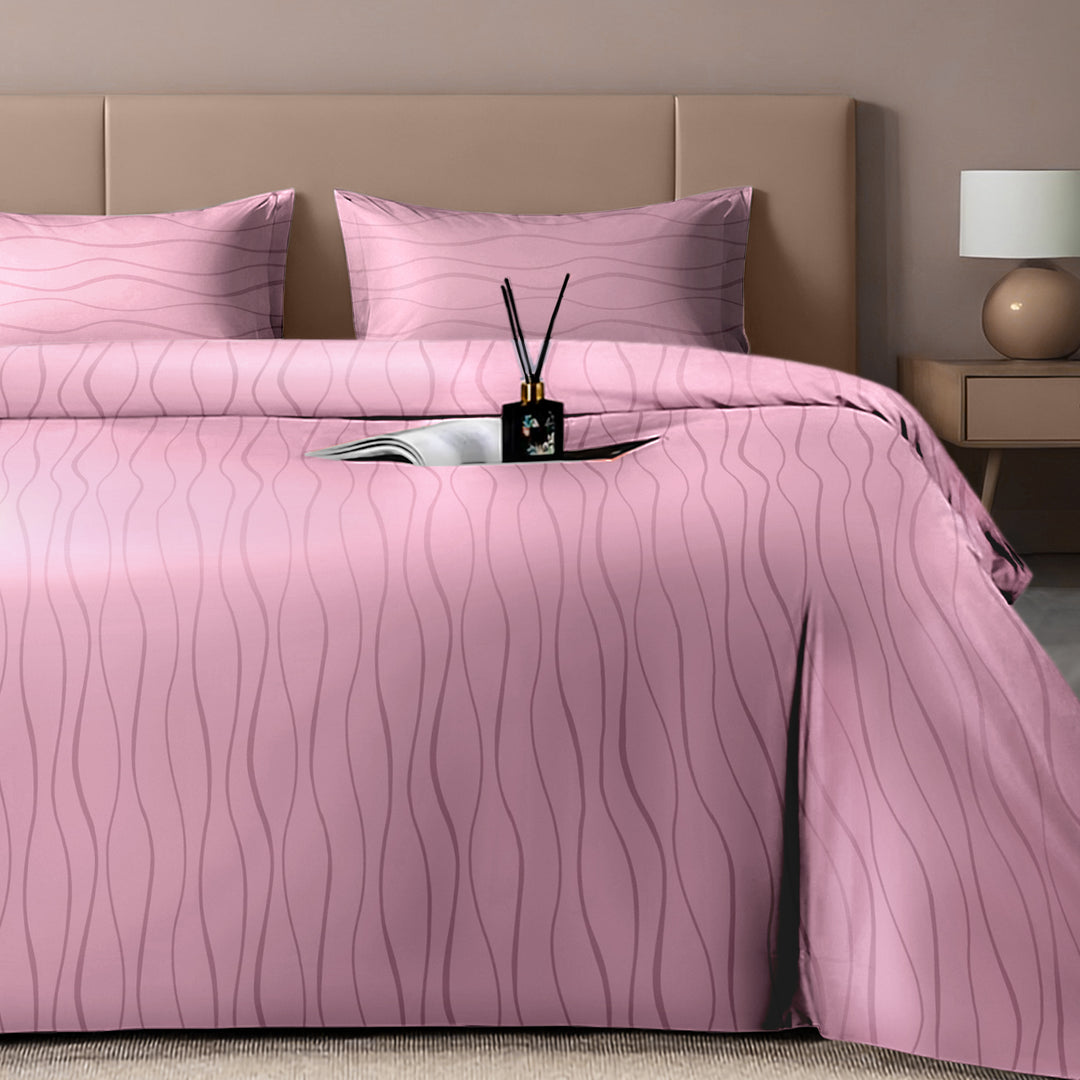 Artemis Italian Jacquard Weave Sateen Cotton Bedsheet- 400 TC (Wave Design)