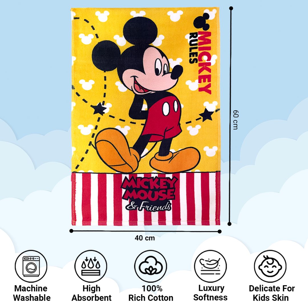 Cartoon Printed Hand Towels For Kids -40cmx60cm ( Machine Washable, Highly Absorbent, 100% Rich Cotton, Luxury Softness)