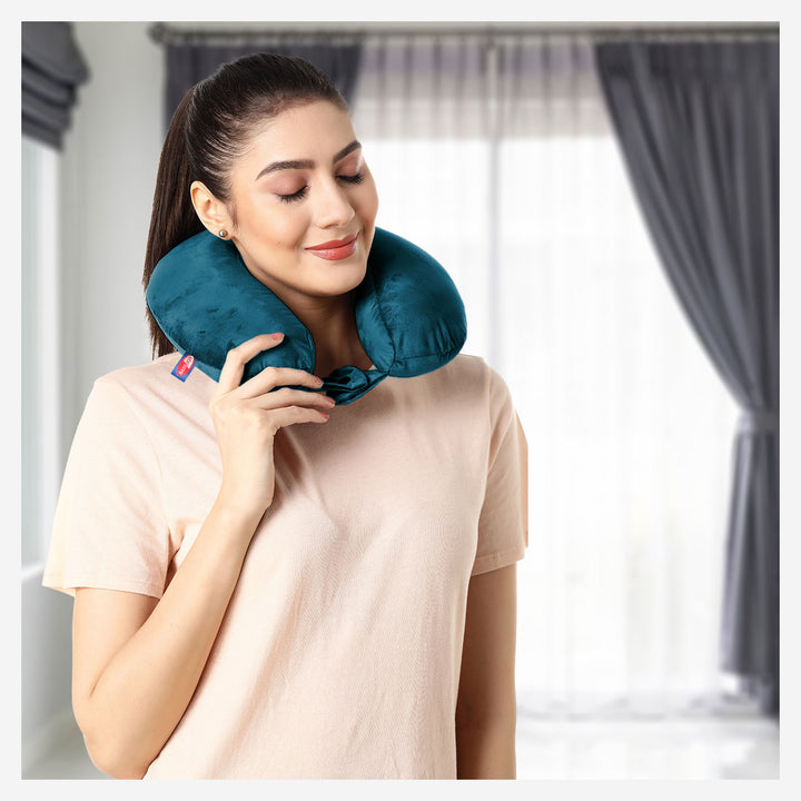 Soft Memory Foam Travel Pillow with Washable Cover