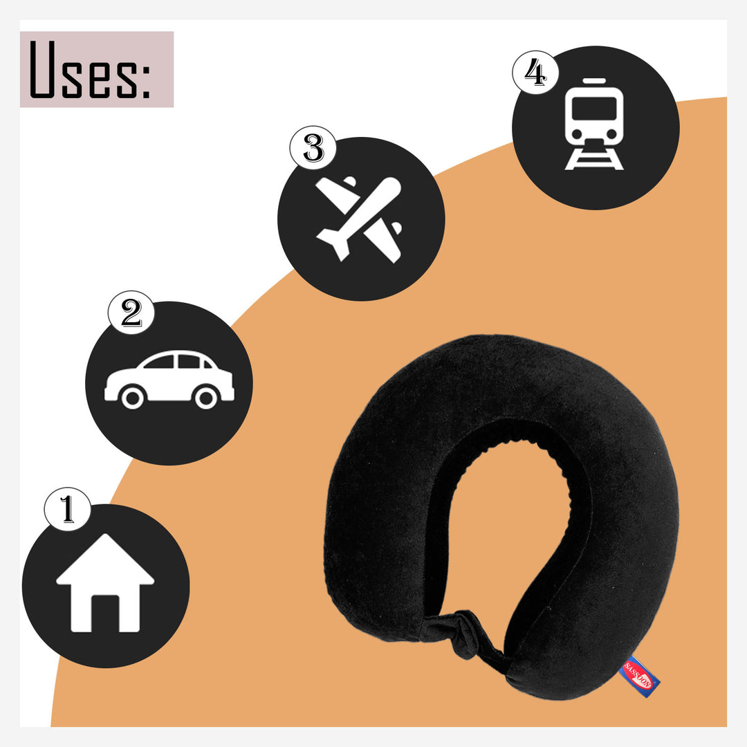 Soft Memory Foam Travel Pillow with Washable Cover