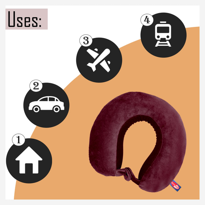 Soft Memory Foam Travel Pillow with Washable Cover