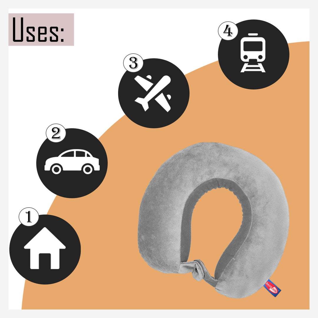 Soft Memory Foam Travel Pillow with Washable Cover