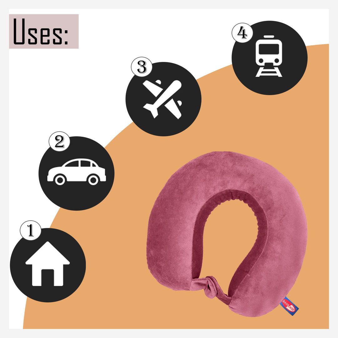 Soft Memory Foam Travel Pillow with Washable Cover