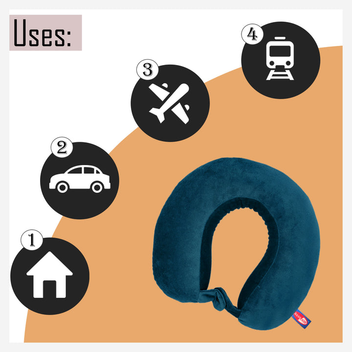 Soft Memory Foam Travel Pillow with Washable Cover