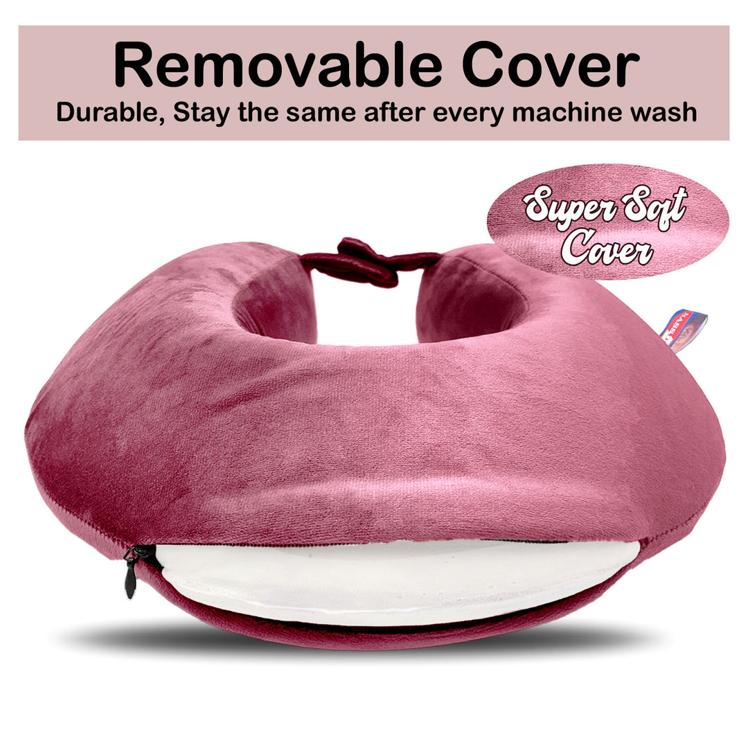 Soft Memory Foam Travel Pillow with Washable Cover