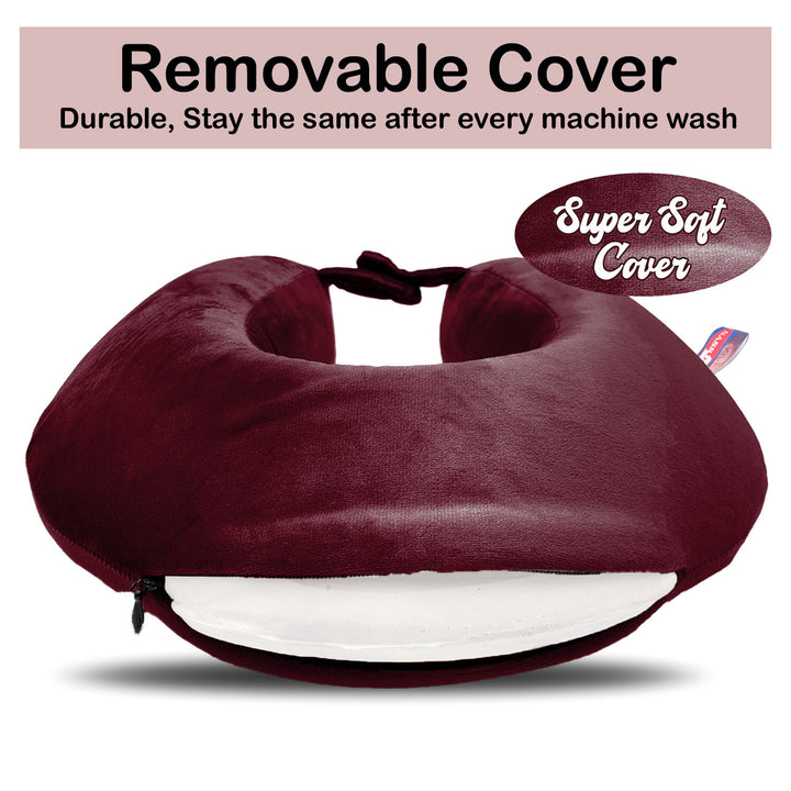 Soft Memory Foam Travel Pillow with Washable Cover