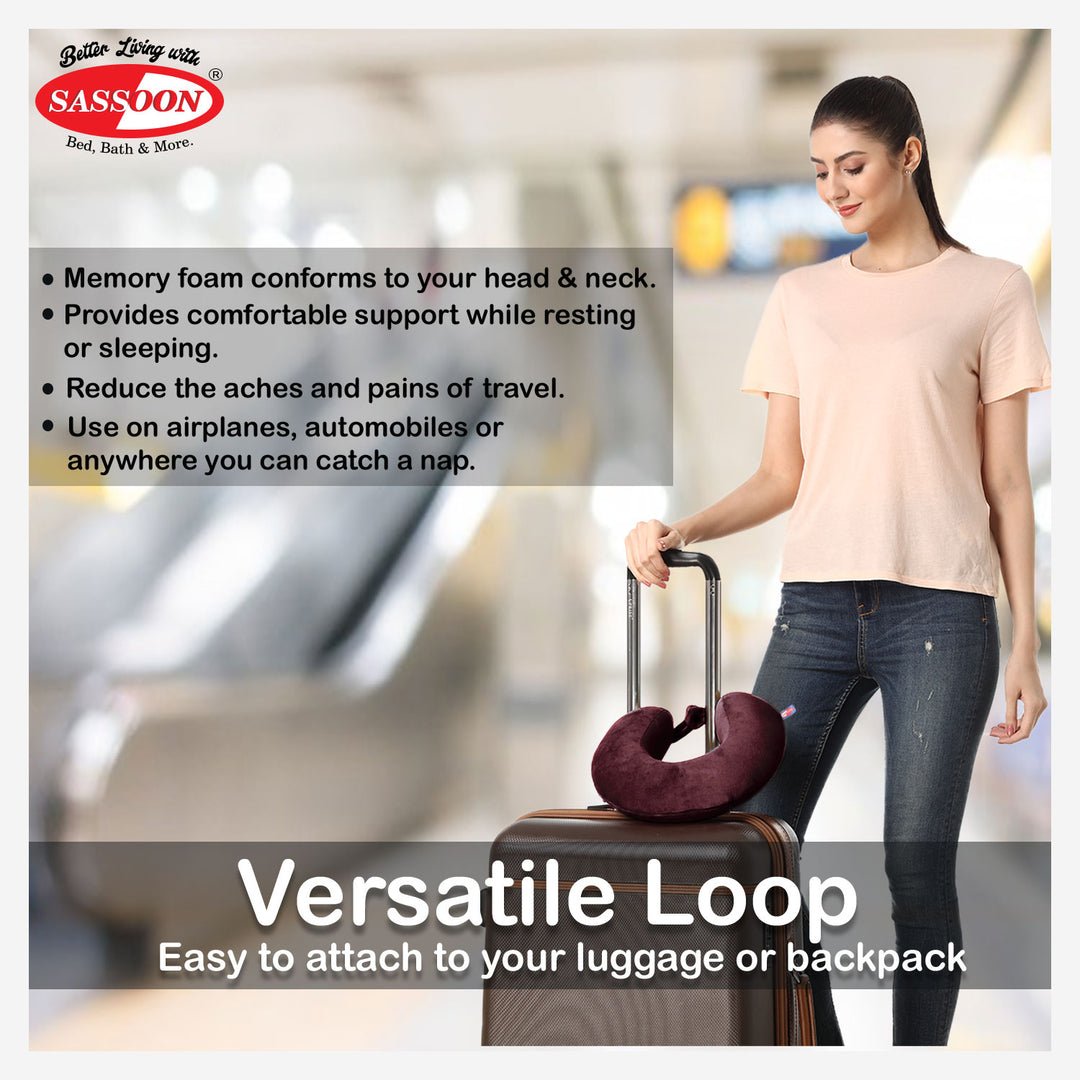 Soft Memory Foam Travel Pillow with Washable Cover