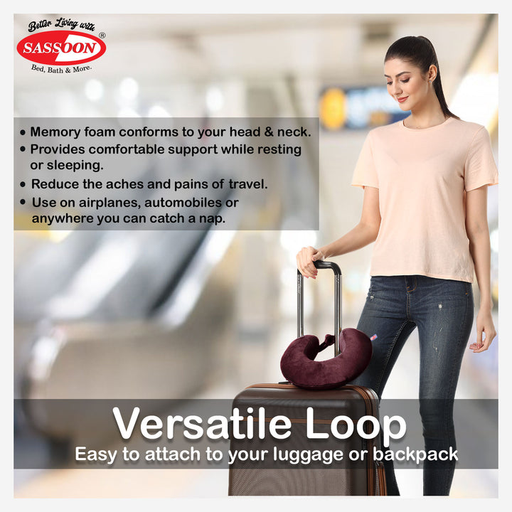 Soft Memory Foam Travel Pillow with Washable Cover