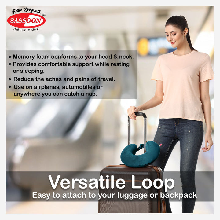 Soft Memory Foam Travel Pillow with Washable Cover