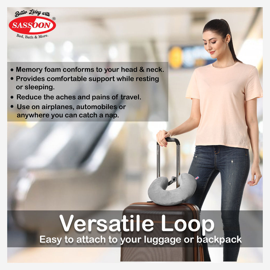 Soft Memory Foam Travel Pillow with Washable Cover